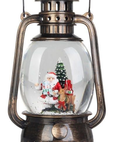 Lampáš MagicHome Vianoce, santa, plast, čierny, 1xLED teplá biela, 12x10x20.5 cm, 3xAA