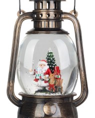 Lampáš MagicHome Vianoce, santa, plast, čierny, 1xLED teplá biela, 12x10x20.5 cm, 3xAA