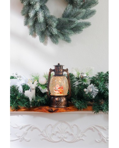 Lampáš MagicHome Vianoce, santa, plast, čierny, 1xLED teplá biela, 12x10x20.5 cm, 3xAA