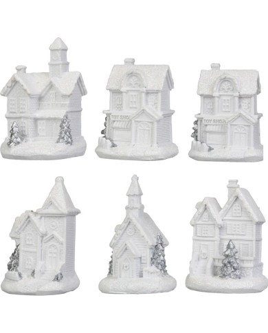 Dekorácia MagicHome Vianoce, domček, plast, 1xLED teplá biela, 6x6x8 cm, 2xLR44