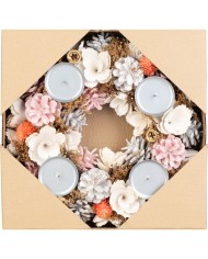 Veniec MagicHome Vianoce, adventný, ružovo-oranžový, 30 cm