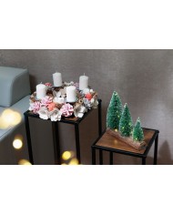 Veniec MagicHome Vianoce, adventný, ružovo-oranžový, 30 cm