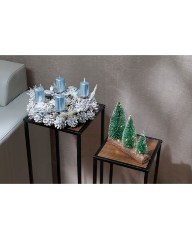 Veniec MagicHome Vianoce, adventný, modro-biely, 30 cm