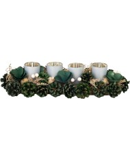 Ikebana MagicHome Vianoce, adventná, zelená, 45x15x9 cm