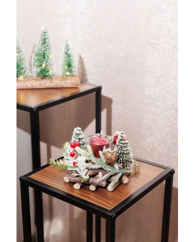 Svietnik MagicHome Vianoce, prírodný, 13x11 cm