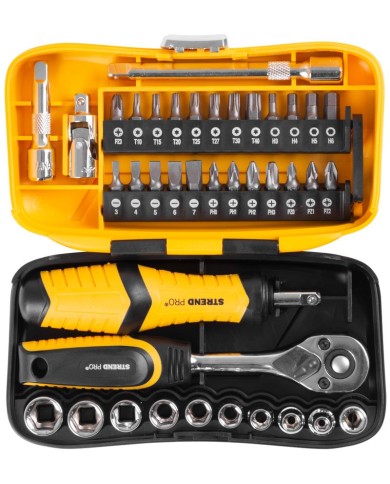 Sada náradia Strend Pro WT549, 39 dielna, bity, hlavice a 1/4" račňa