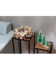 Veniec MagicHome Vianoce, adventný, zlatý, 30 cm