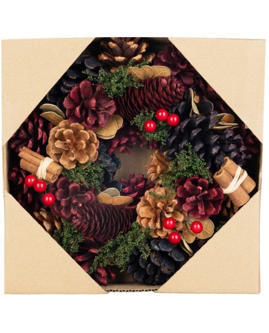 Veniec MagicHome Vianoce, závesný, modro-červený, 24 cm