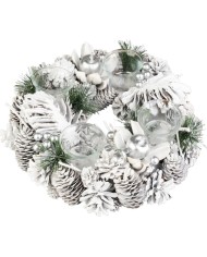 Veniec MagicHome Vianoce, adventný, biely, 32 cm