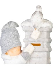 Dekorácia MagicHome Vianoce, Chlapček s poštovou schránkou, LED, 14.5x22.5x39 cm