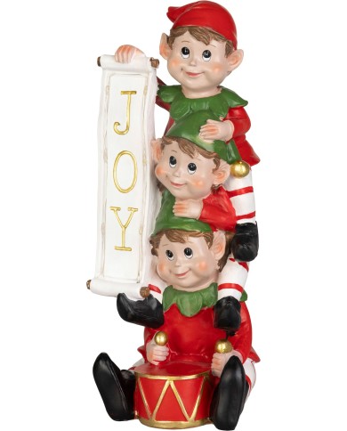 Dekorácia MagicHome Vianoce, vianoční škriatkovia, LED, 12.5x13.3x30.5 cm