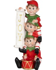 Dekorácia MagicHome Vianoce, vianoční škriatkovia, LED, 12.5x13.3x30.5 cm