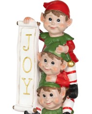 Dekorácia MagicHome Vianoce, vianoční škriatkovia, LED, 12.5x13.3x30.5 cm