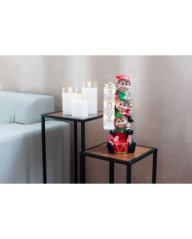 Dekorácia MagicHome Vianoce, vianoční škriatkovia, LED, 12.5x13.3x30.5 cm