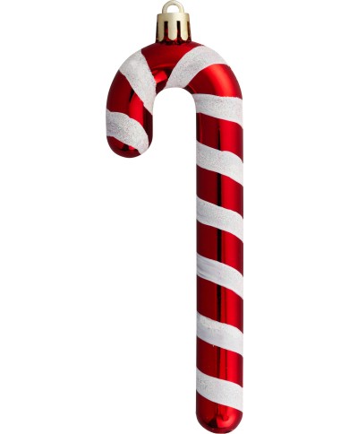 Dekorácia MagicHome Vianoce, Vianočná lízanka, bielo-červená, 12,5 cm, bal 6ks