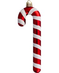 Dekorácia MagicHome Vianoce, Vianočná lízanka, bielo-červená, 12,5 cm, bal 6ks