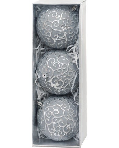 Gule MagicHome Vianoce, sada, 3 ks, strieborná, na vianočný stromček, 10 cm