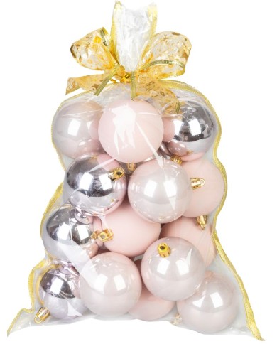 Gule MagicHome Vianoce, sada, 20 ks, ružové, mix, na vianočný stromček, 6 cm