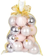 Gule MagicHome Vianoce, sada, 20 ks, ružové, mix, na vianočný stromček, 6 cm