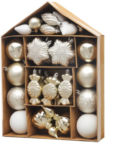 Gule MagicHome Vianoce, sada, 32 ks, béžové, mix, na vianočný stromček