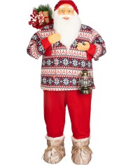 Dekorácia MagicHome Vianoce, Santa, so svetrom, 120 cm