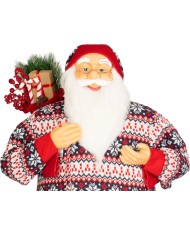 Dekorácia MagicHome Vianoce, Santa, so svetrom, 120 cm