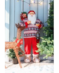 Dekorácia MagicHome Vianoce, Santa, so svetrom, 120 cm