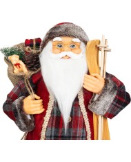 Dekorácia MagicHome Vianoce, Santa, s darčekom, červený, 60 cm