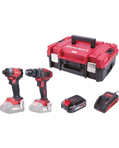 Set Worcraft XCUBE030 ShareSYS Toolbox, uťahovák 260 Nm, skrutkovač 50 Nm, 2x 2.0 Ah akumulátor, 1x rýchlonabíjačka