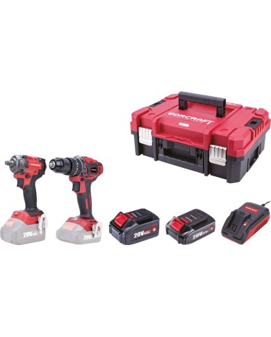 Set Worcraft XCUBE031 ShareSYS Toolbox, uťahovák 450 Nm, skrutkovač 50 Nm, 1x 2.0 Ah akumulátor + 1x 4.0 Ah akumulátor, 1x rýchl