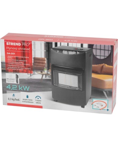 Ohrievač Strend Pro DA-201F 4,2kW, + plynová hadica a regulátor plynu, plynový, skladací