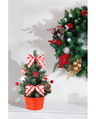 Dekorácia MagicHome Vianoce, stromček, s hviezdou, 21 cm