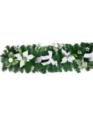 Dekorácia MagicHome Vianoce, girlanda, bielo-strieborná 200 cm