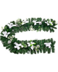 Dekorácia MagicHome Vianoce, girlanda, bielo-strieborná 200 cm