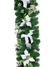 Dekorácia MagicHome Vianoce, girlanda, bielo-strieborná 200 cm