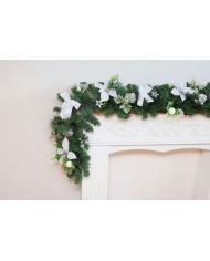 Dekorácia MagicHome Vianoce, girlanda, bielo-strieborná 200 cm