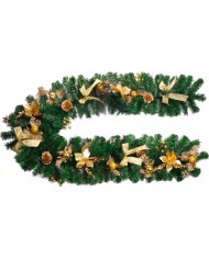Dekorácia MagicHome Vianoce, girlanda, zlatá, 200 cm