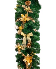 Dekorácia MagicHome Vianoce, girlanda, zlatá, 200 cm