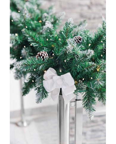 Dekorácia MagicHome Vianoce, mašla, biela, bal. 2ks, 13 x 16 cm