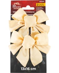 Dekorácia MagicHome Vianoce, mašla, zlatá, bal. 2ks, 13 x 16 cm