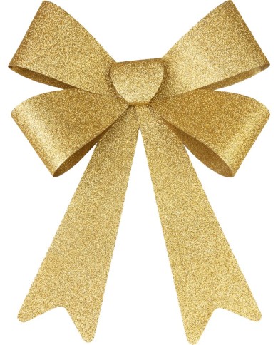 Dekorácia MagicHome Vianoce, mašľa, zlatá, 38 x 30 cm