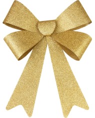 Dekorácia MagicHome Vianoce, mašľa, zlatá, 38 x 30 cm