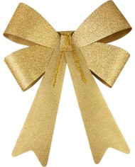 Dekorácia MagicHome Vianoce, mašľa, zlatá, 38 x 30 cm