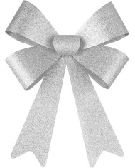 Dekorácia MagicHome Vianoce, mašľa, strieborná, 38 x 30 cm