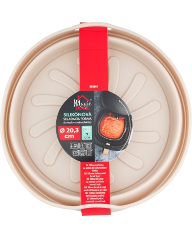 Forma MagicHome, skladacia, silikónová, do fritézy, okrúhla, 20,3x7 cm