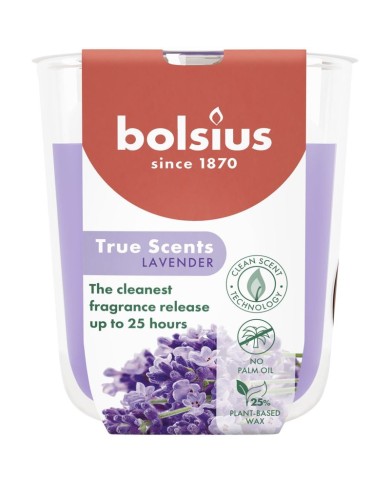 Sviečka Bolsius True Scents, levanduľa, 80x73 mm, v skle