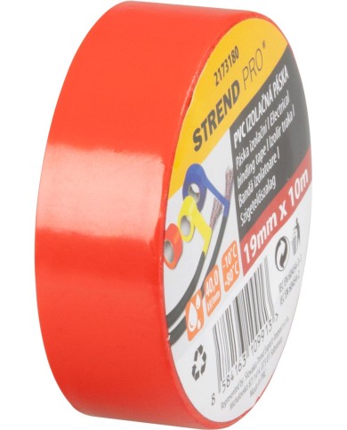 Páska Strend Pro, 19 mm, L-10 m, max. 80°C, 40,0 kV/mm, červená, izolačná, lepiaca, PVC, bal. 10 ks