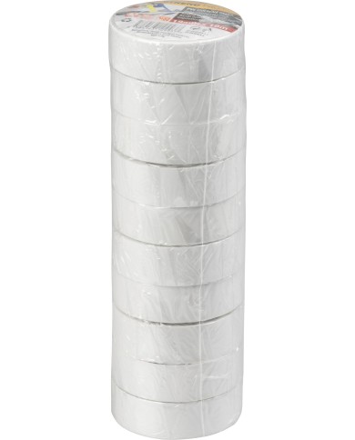 Páska Strend Pro, 19 mm, L-10 m, max. 80°C, 40,0 kV/mm, biela, izolačná, lepiaca, PVC, bal. 10 ks