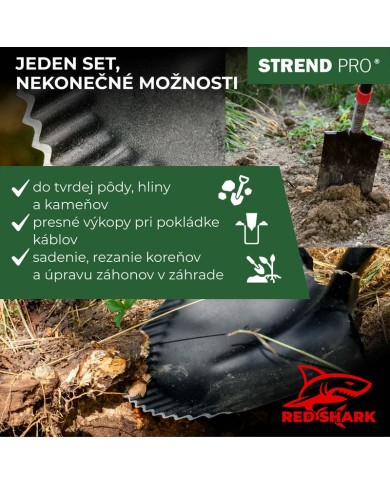 Rýľ Strend Pro Premium RedShark, rovný, so sklolaminátovou násadou D 1150 mm, záruka 10 r.