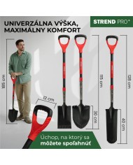 Rýľ Strend Pro Premium RedShark, špicatý, s drevenou násadou D 1150 mm, záruka 10 r.